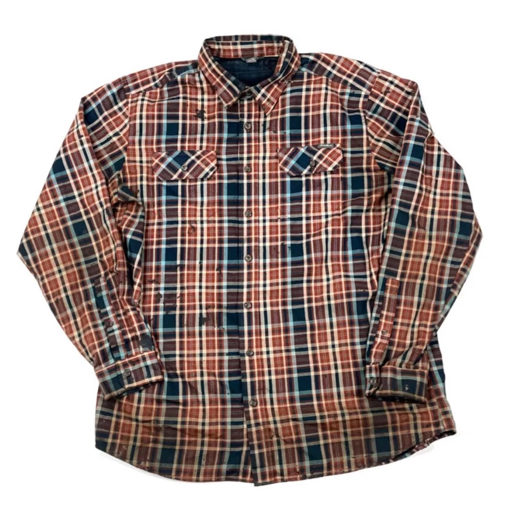 EDDIE BAUER Men’s Bristol plaid long sleeve button up flannel shirt SIZE L
